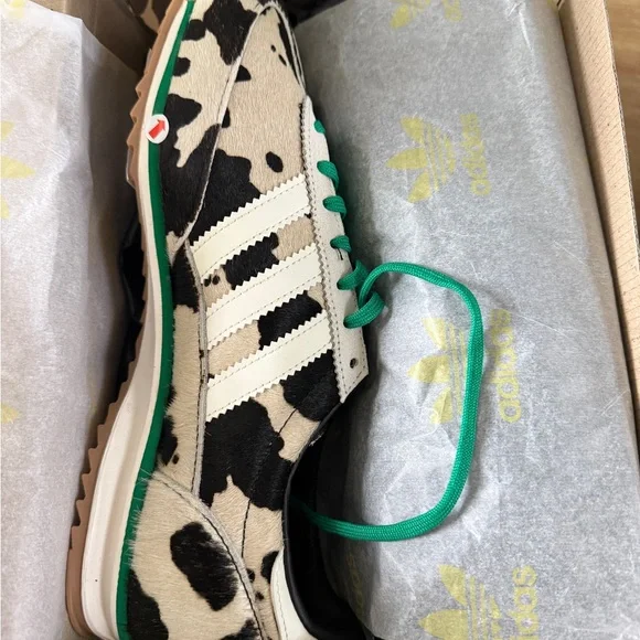 Adidas Women's SL 72 OG Cow Print Sneakers - Black and White - Picture 5 of 6